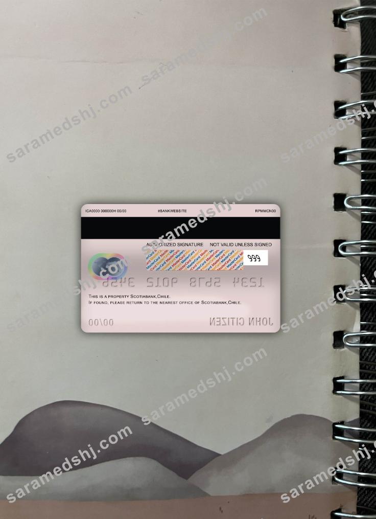 Chile Scotiabank master debit card photolook back